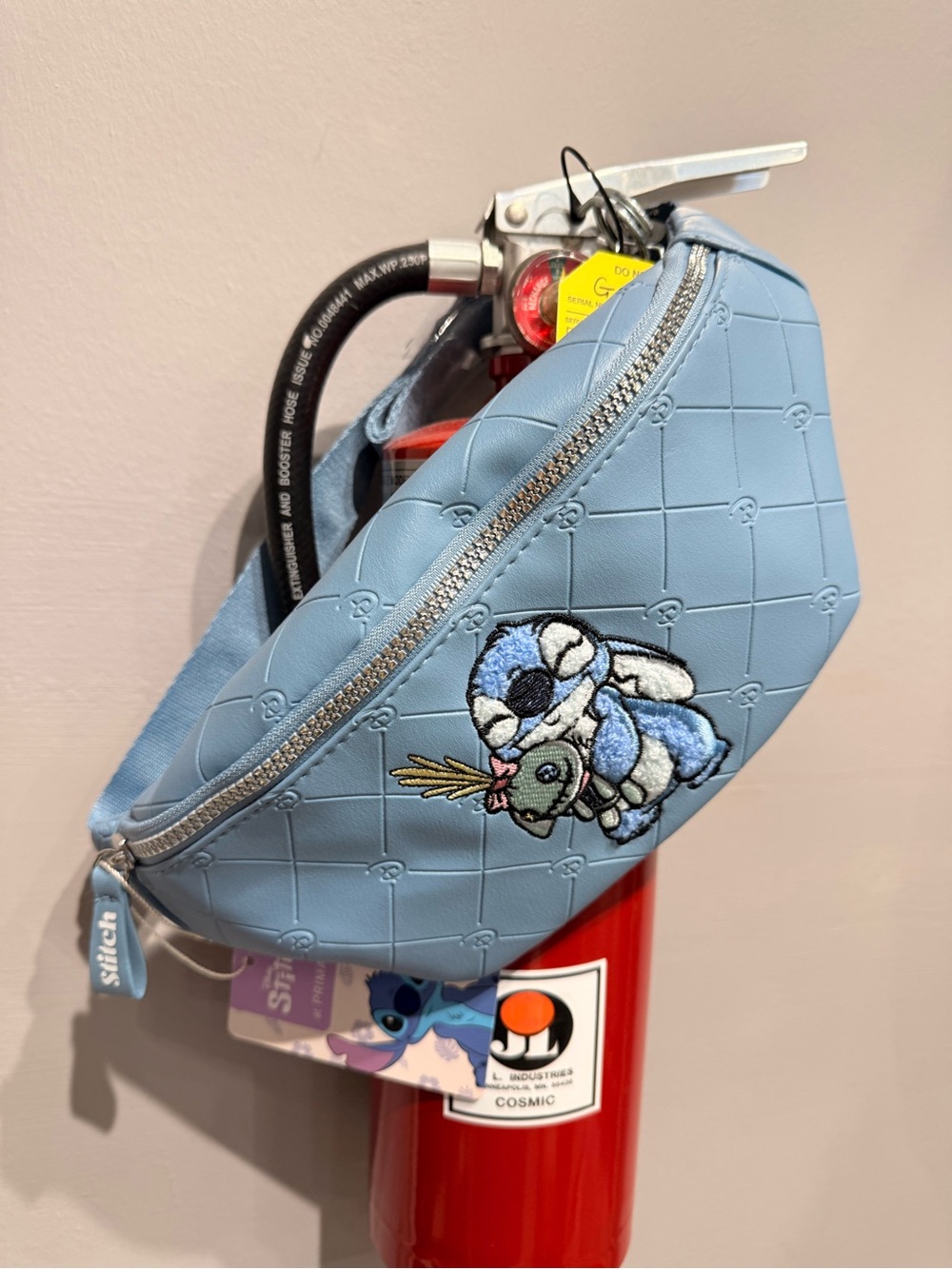 Stitch Blue Quilted Crossbody Belt Bag